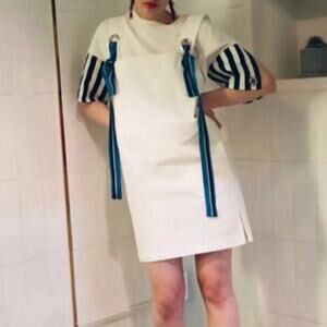 Women's White Oversized Strap Vest Dress (One Size)